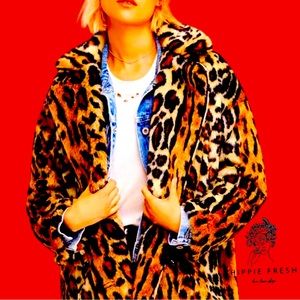 Free People Kate Faux Fur Leopard Teddy Jacket M** SOLD*** No Longer Available